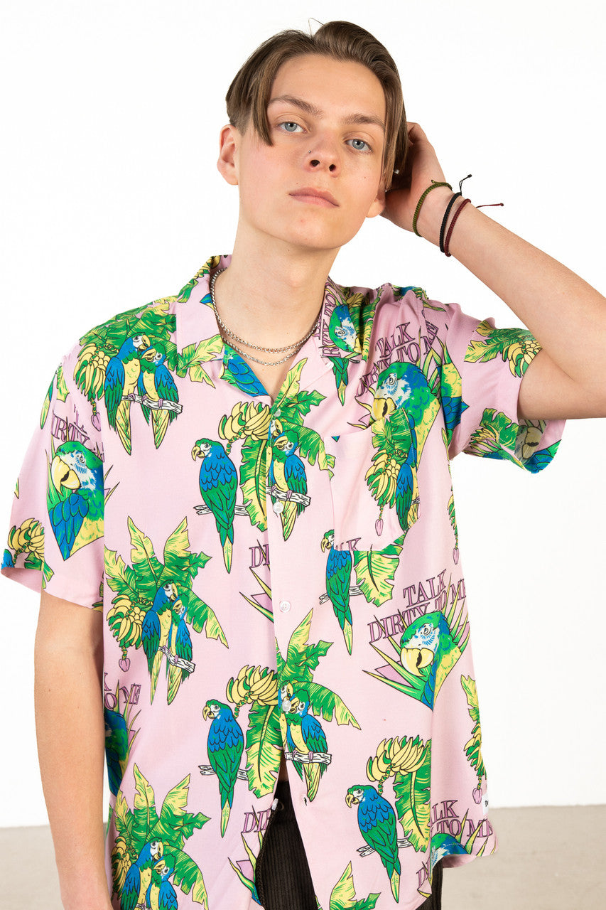 Talk Dirty Parrot Button Up Shirt