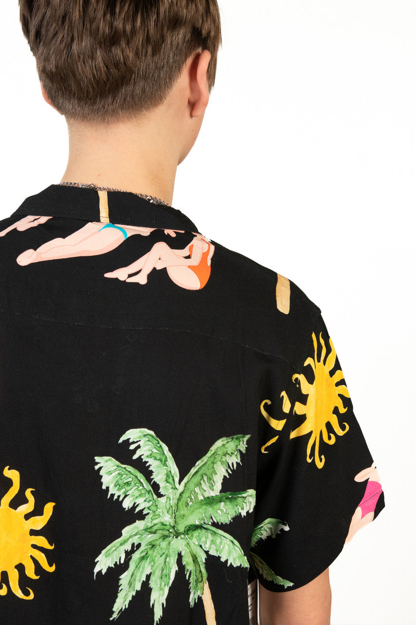 Beach Babes Black Hawaiian Shirt