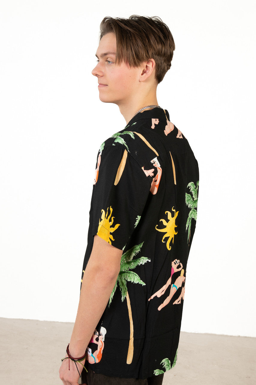 Beach Babes Black Hawaiian Shirt