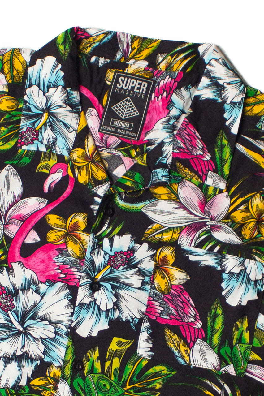 Midnight Flamingo Button Up Shirt