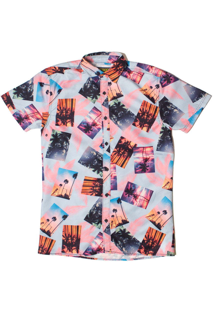 Sunset Palms Button Up Shirt