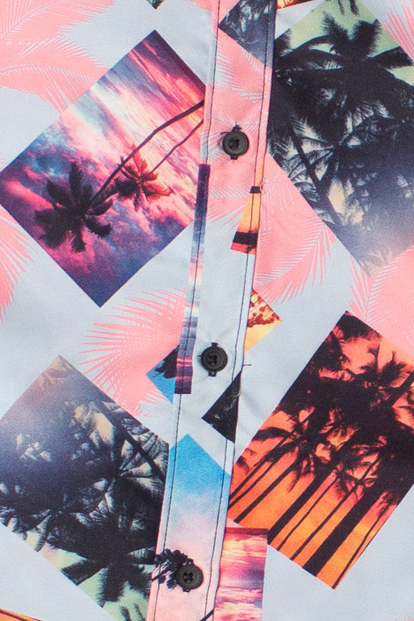 Sunset Palms Button Up Shirt