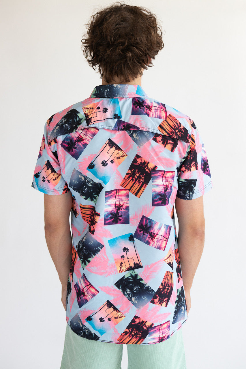 Sunset Palms Button Up Shirt