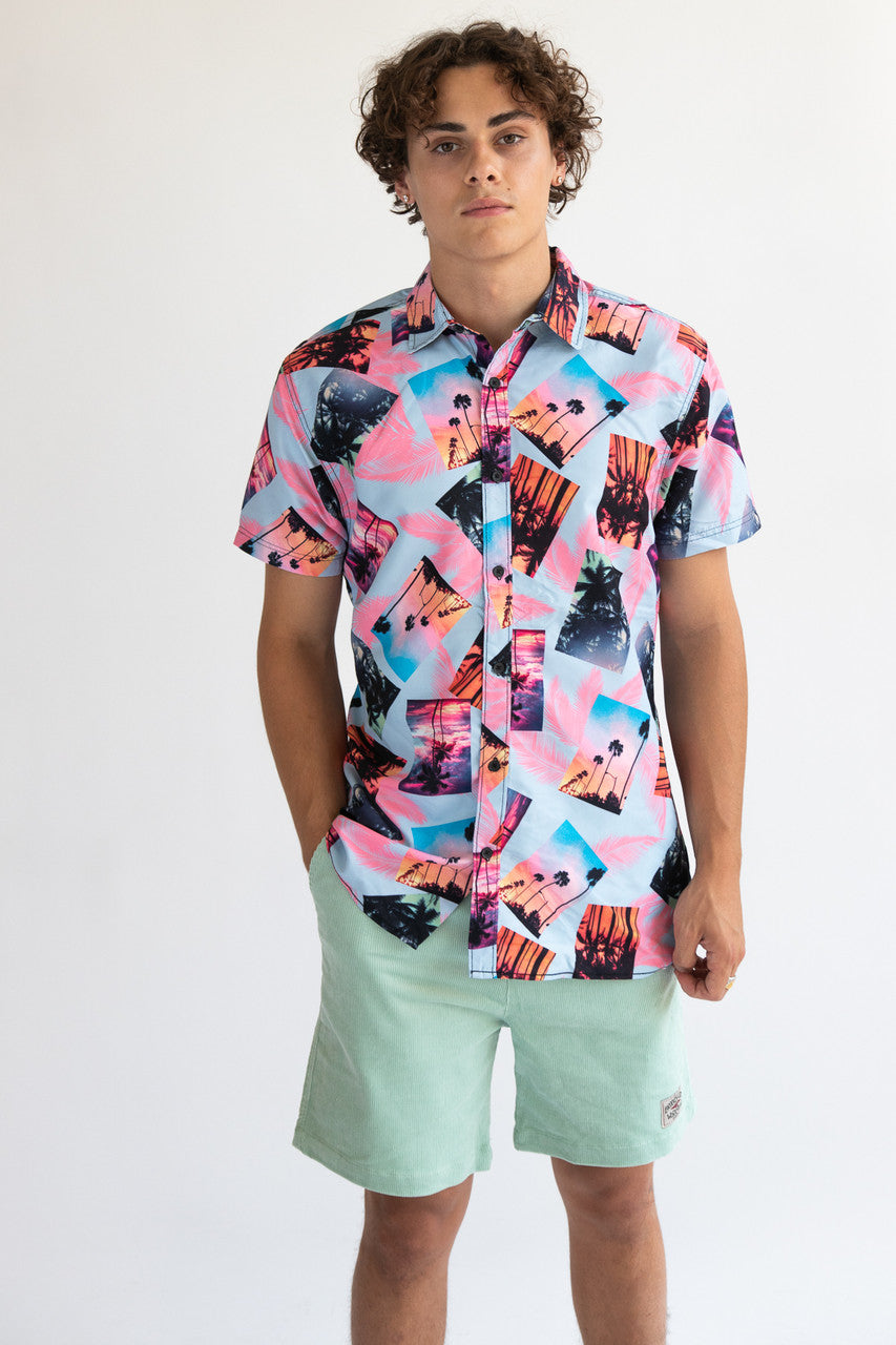 Sunset Palms Button Up Shirt