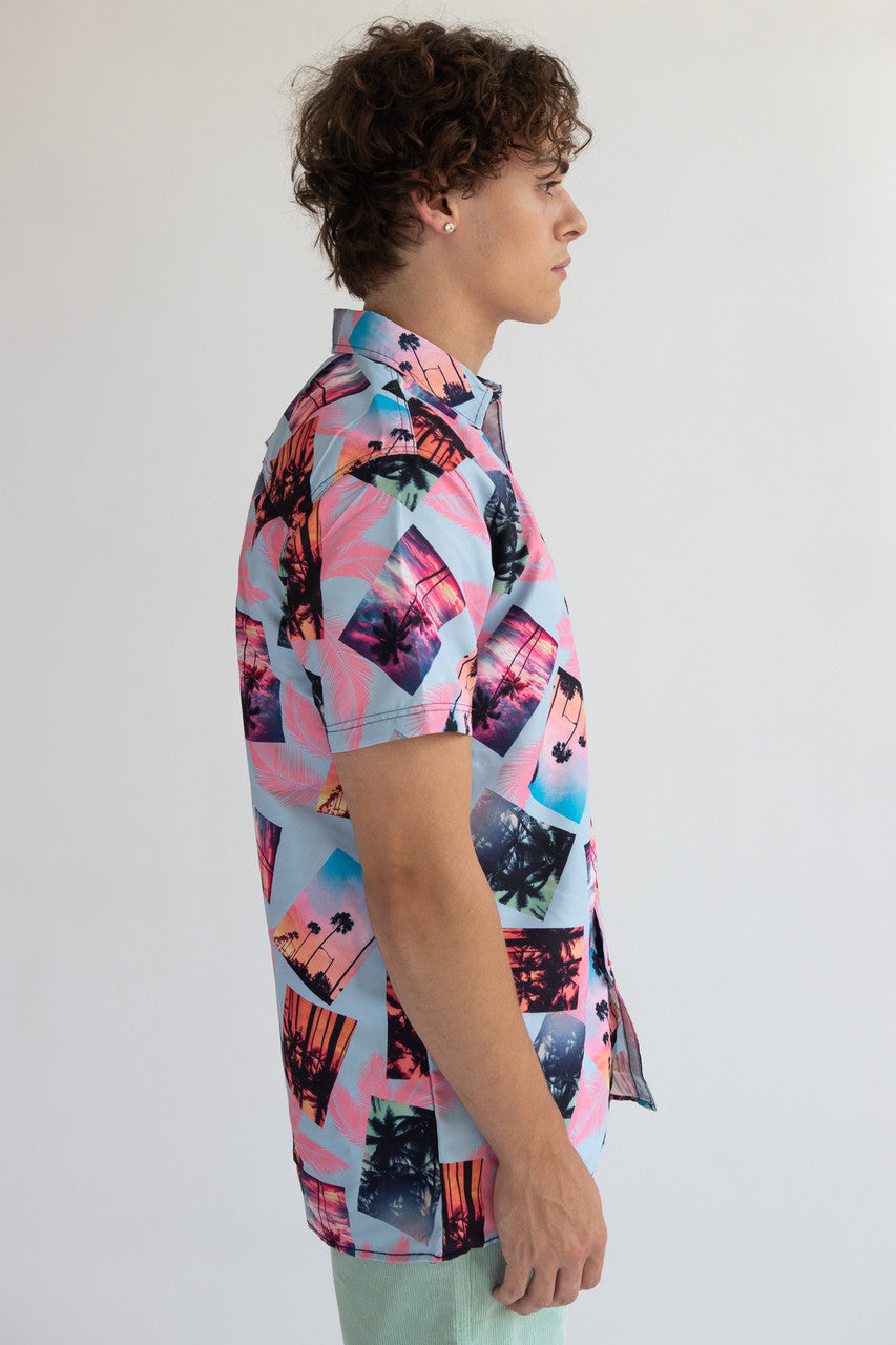 Sunset Palms Button Up Shirt