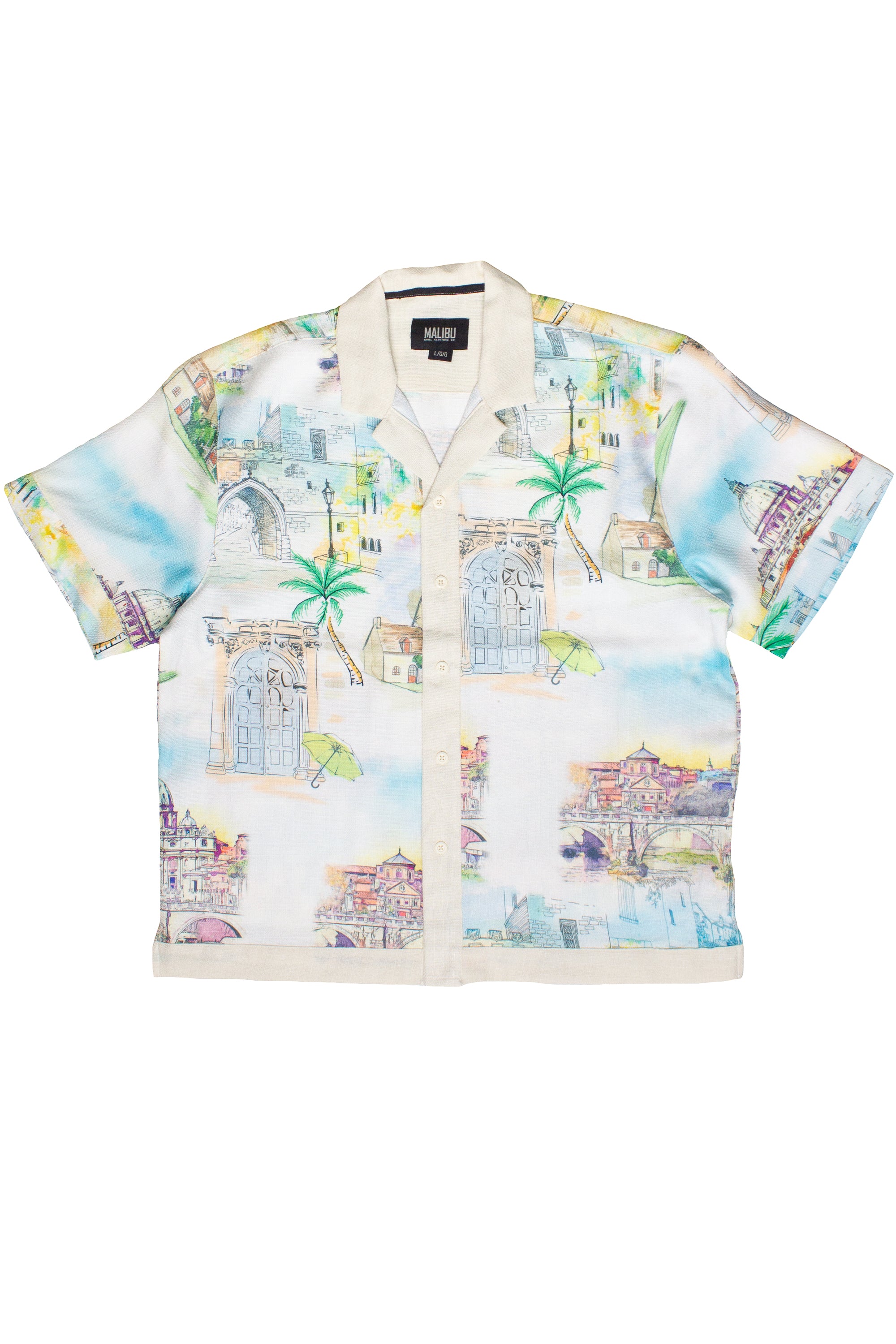 Greek Isles Woven Button Up Shirt