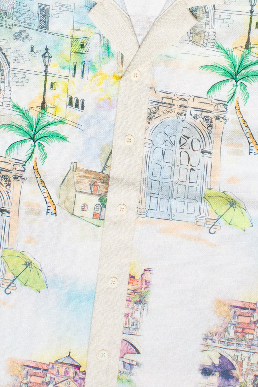 Greek Isles Woven Button Up Shirt