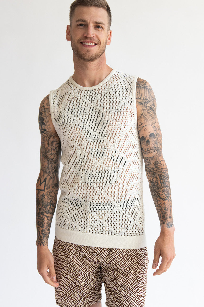 Diamond Crochet Sweater Vest