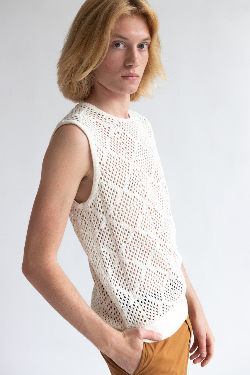 Diamond Crochet Sweater Vest