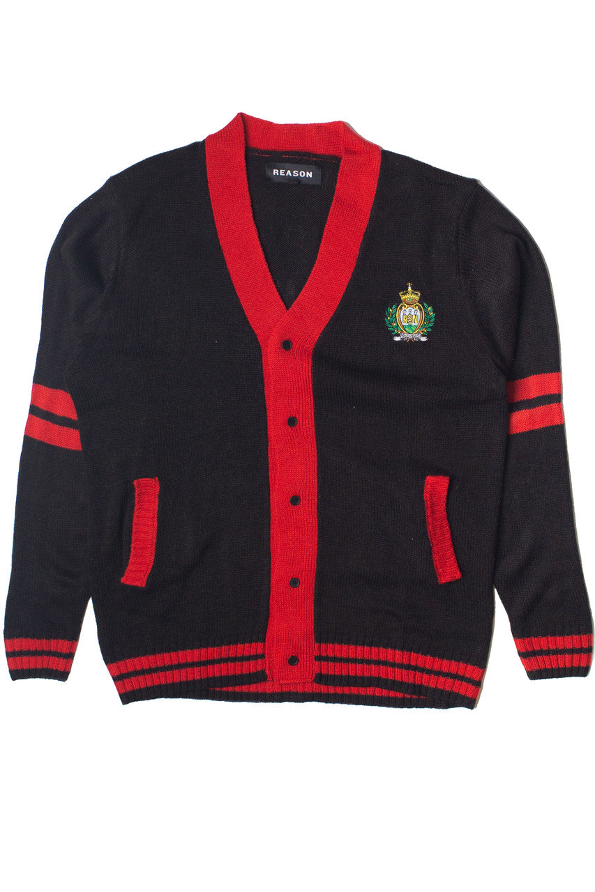 Embroidered Emblem Varsity Cardigan