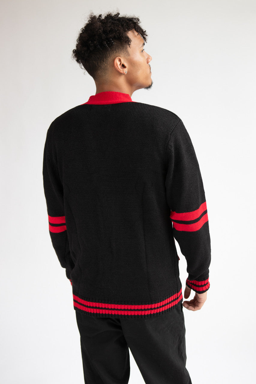 Embroidered Emblem Varsity Cardigan