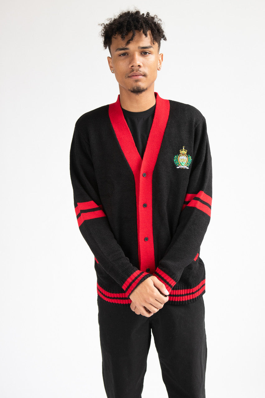 Embroidered Emblem Varsity Cardigan