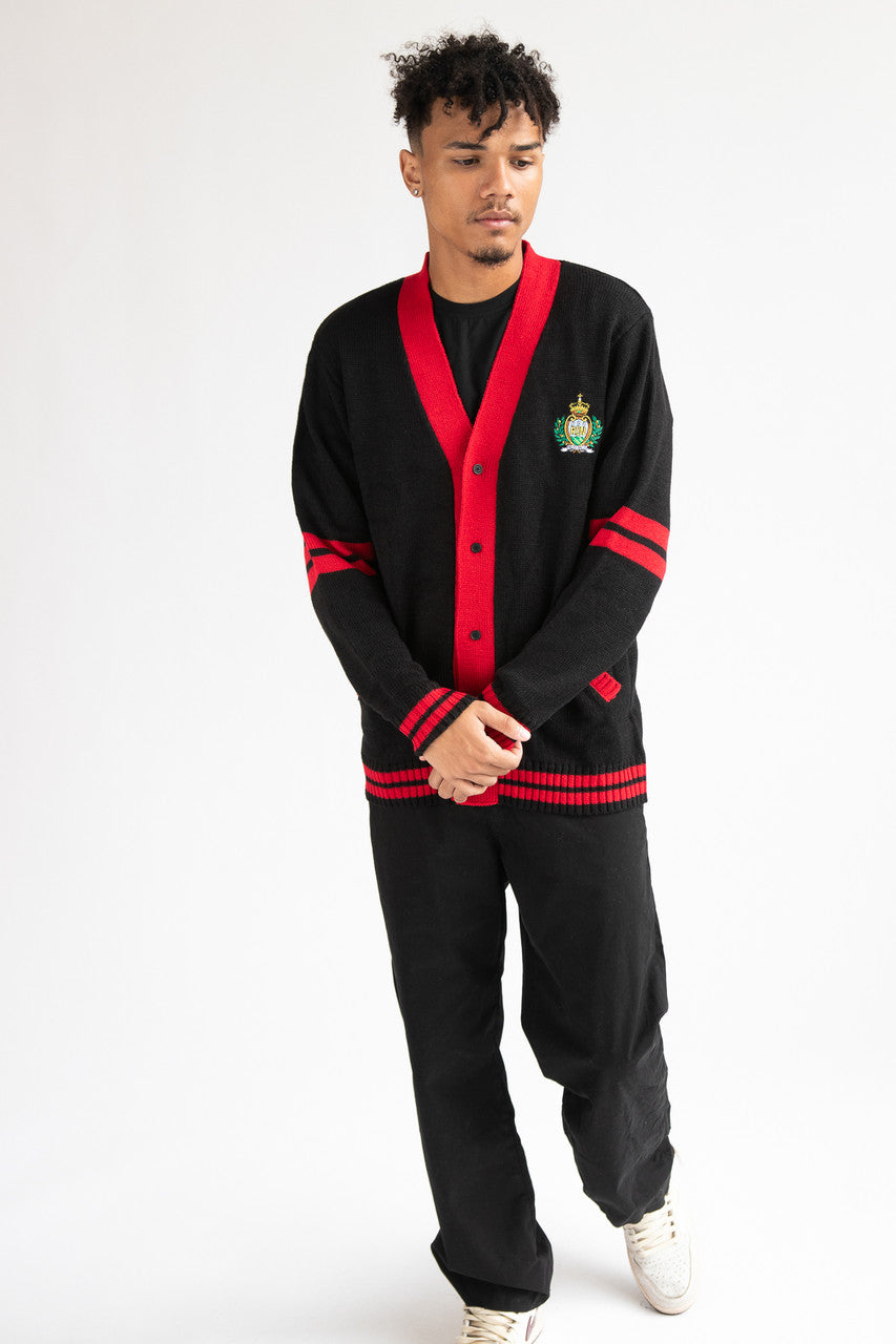 Embroidered Emblem Varsity Cardigan