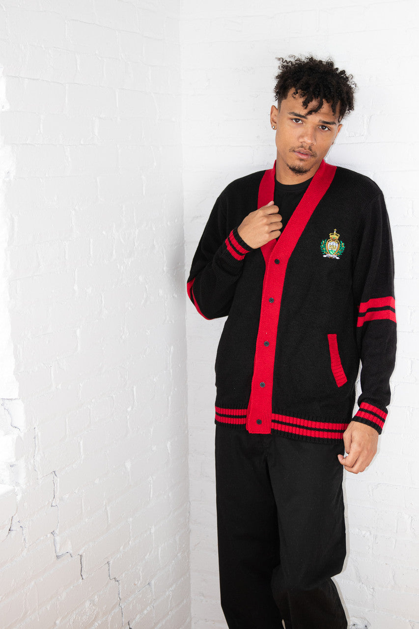 Embroidered Emblem Varsity Cardigan