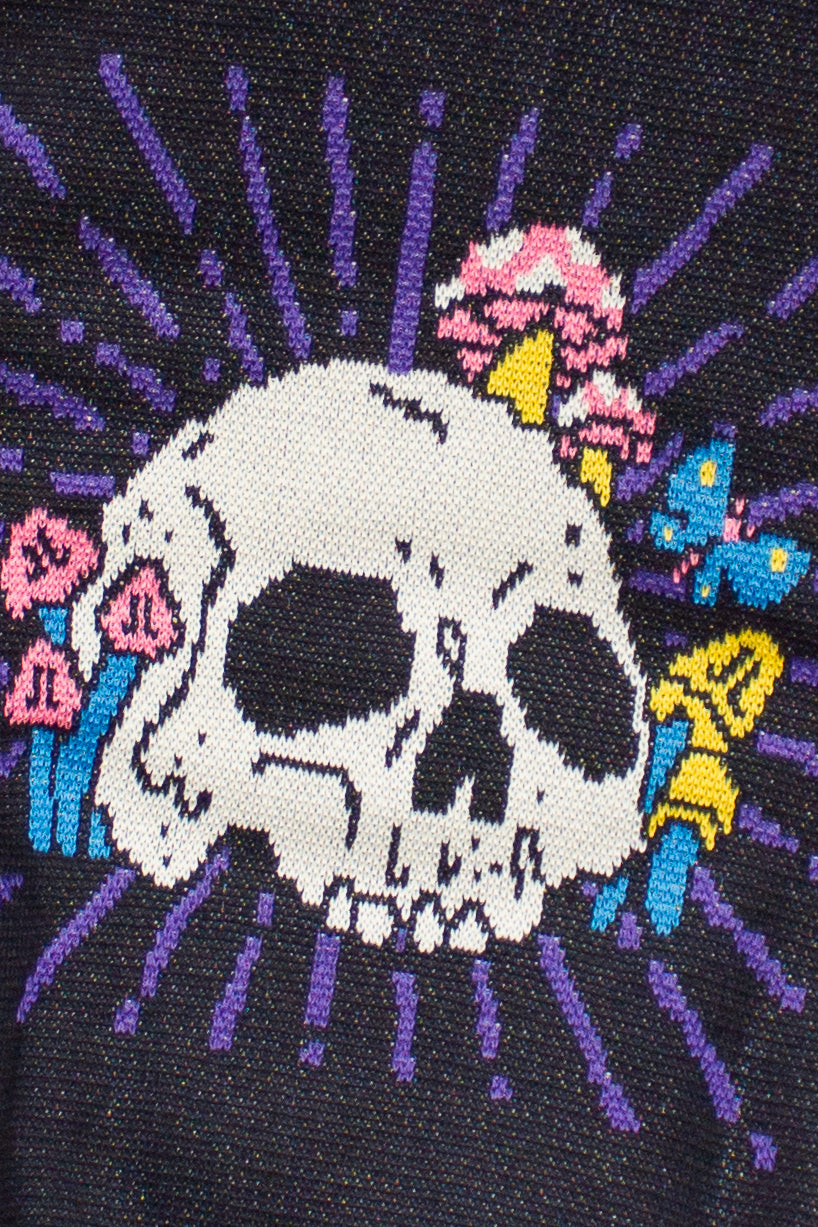 Skull Graphic Sweater - Purple/Mushroom