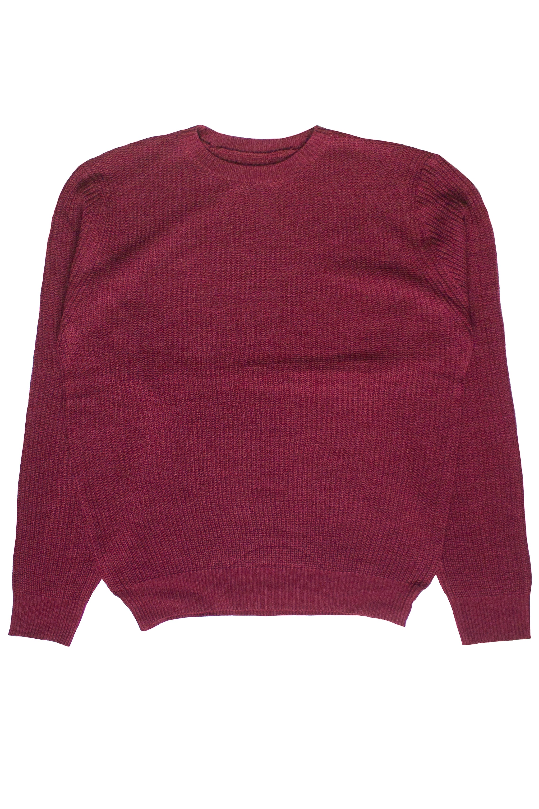Shaker Knit Sweater - Burgundy