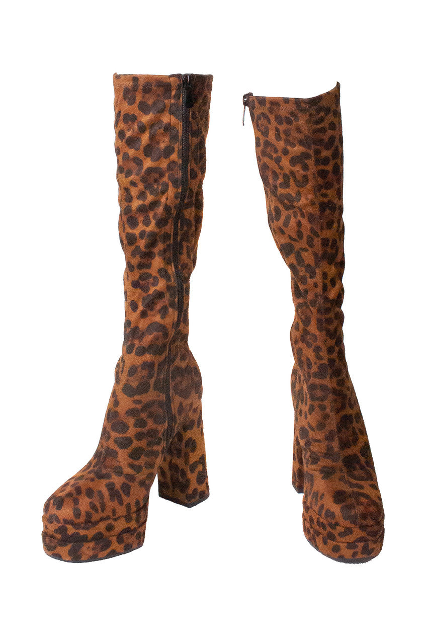 Leopard Print Chunky GoGo Boots – Ragstock