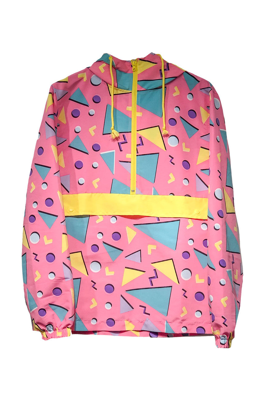 Pink Floating Triangles Windbreaker