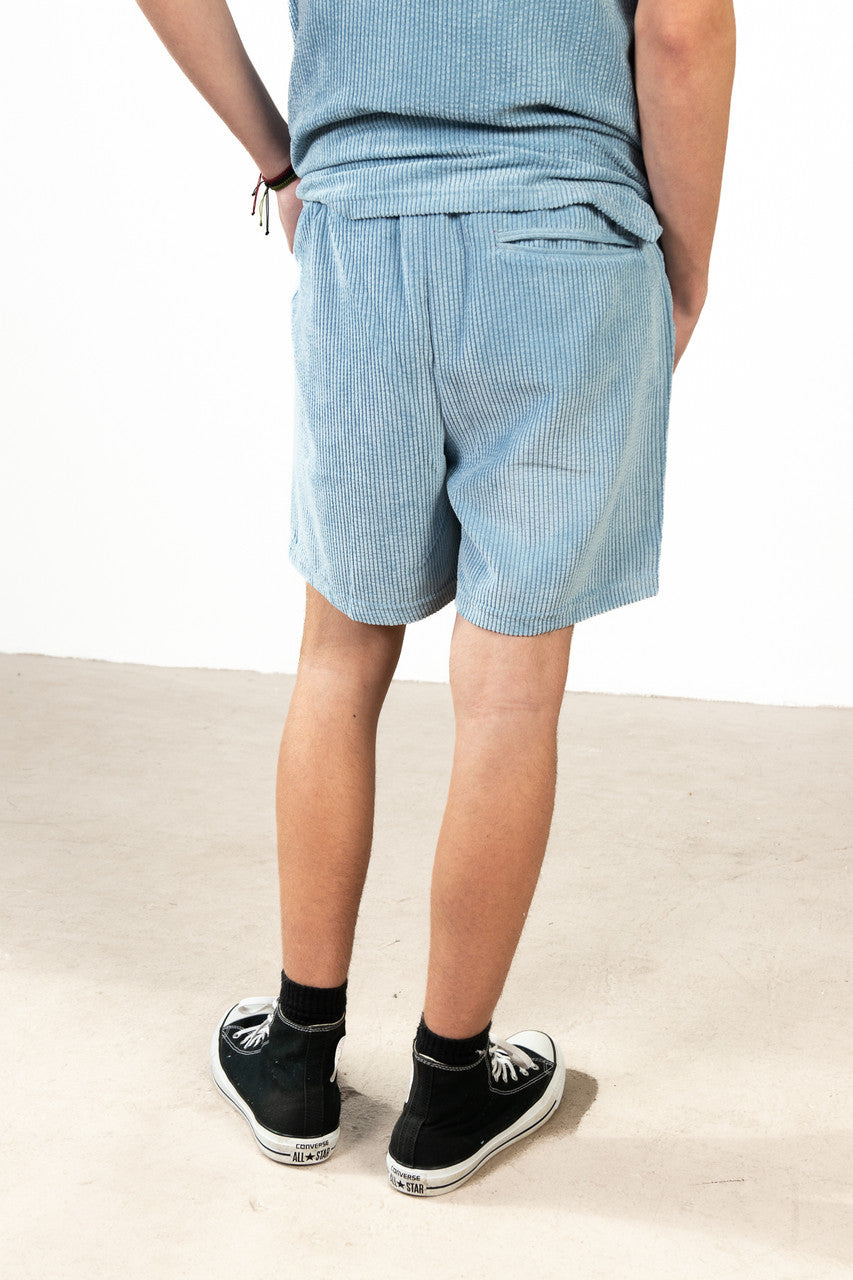 Dusty Blue Washed Corduroy Shorts