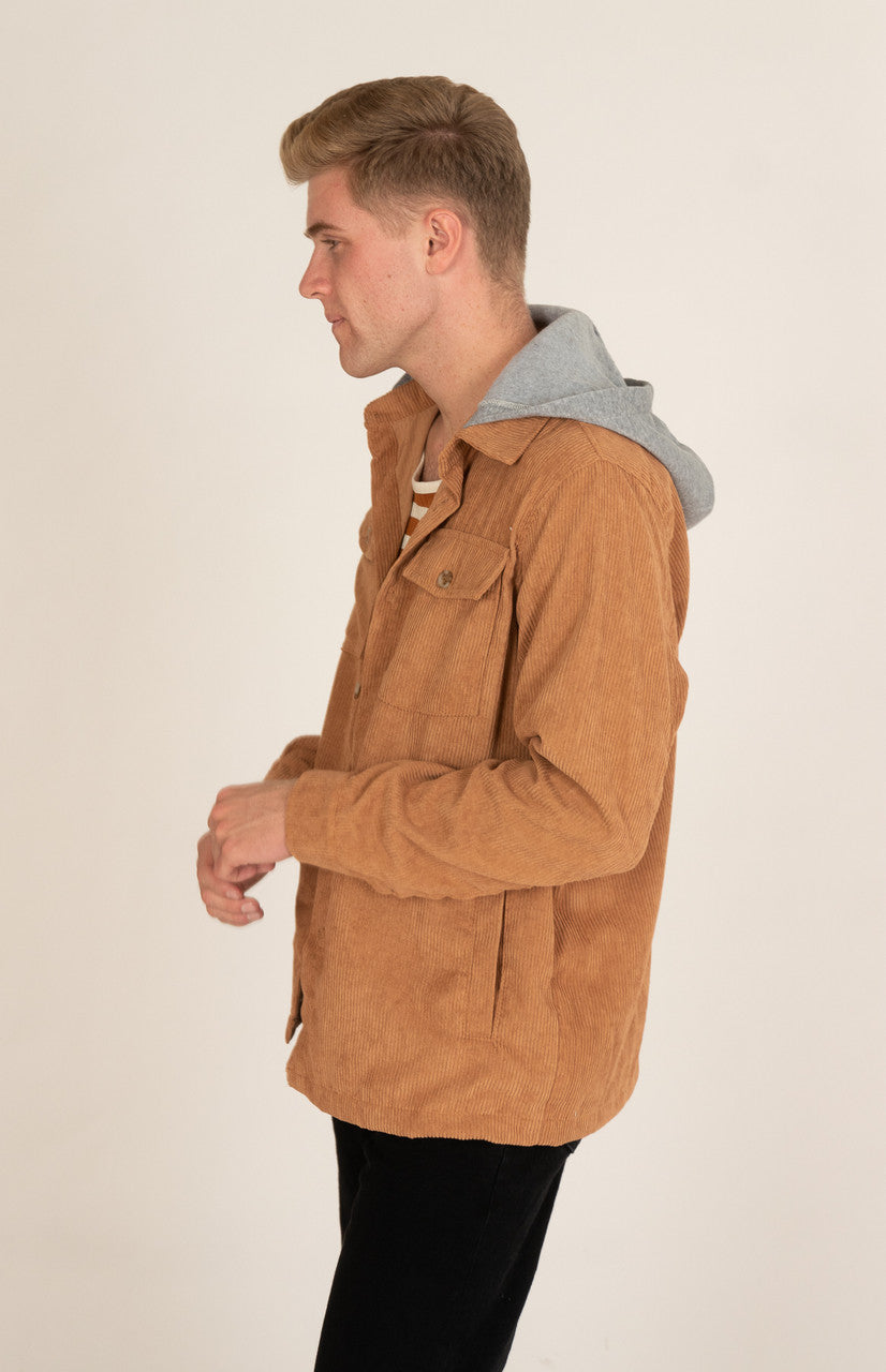 Hooded Corduroy Shacket