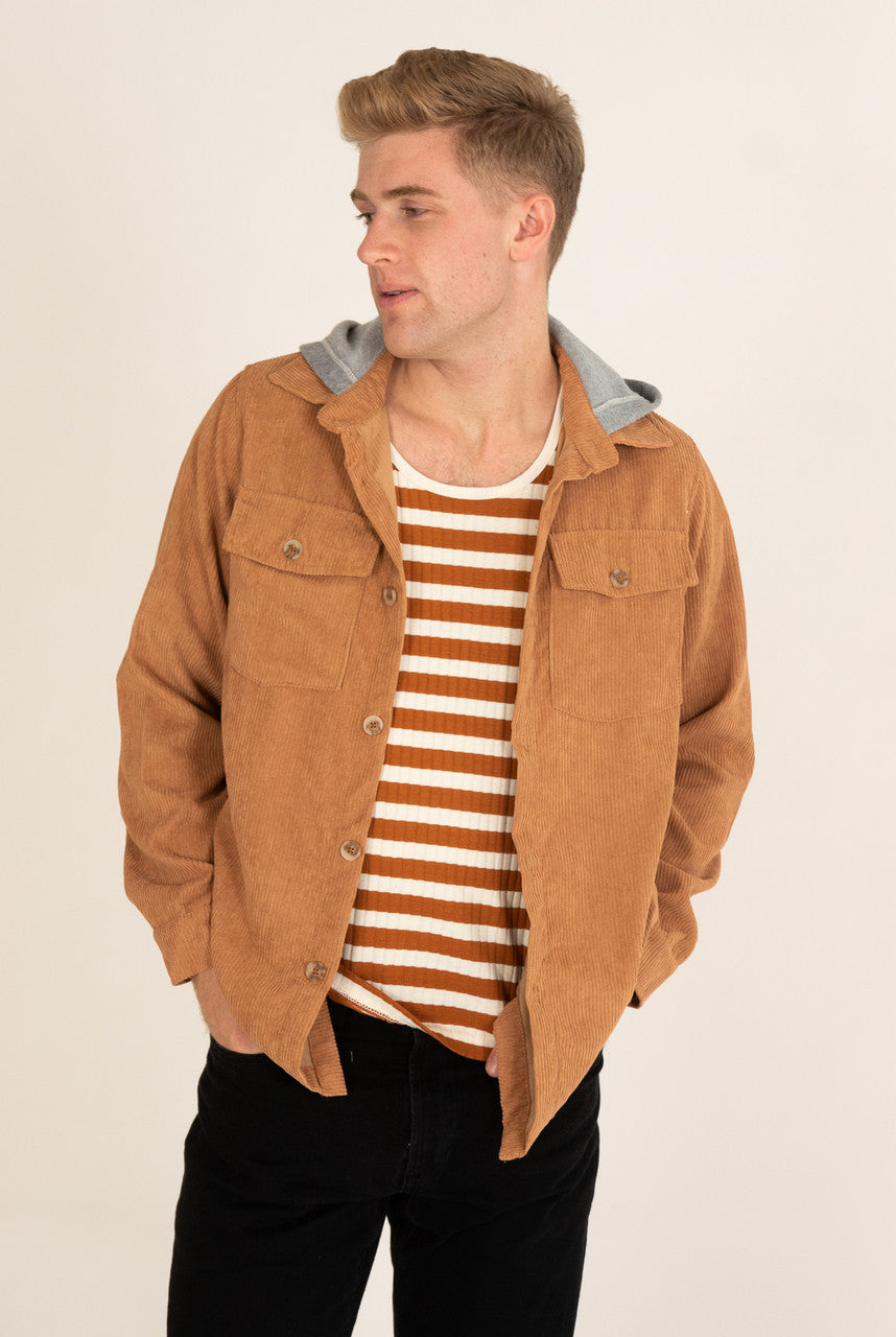 Hooded Corduroy Shacket