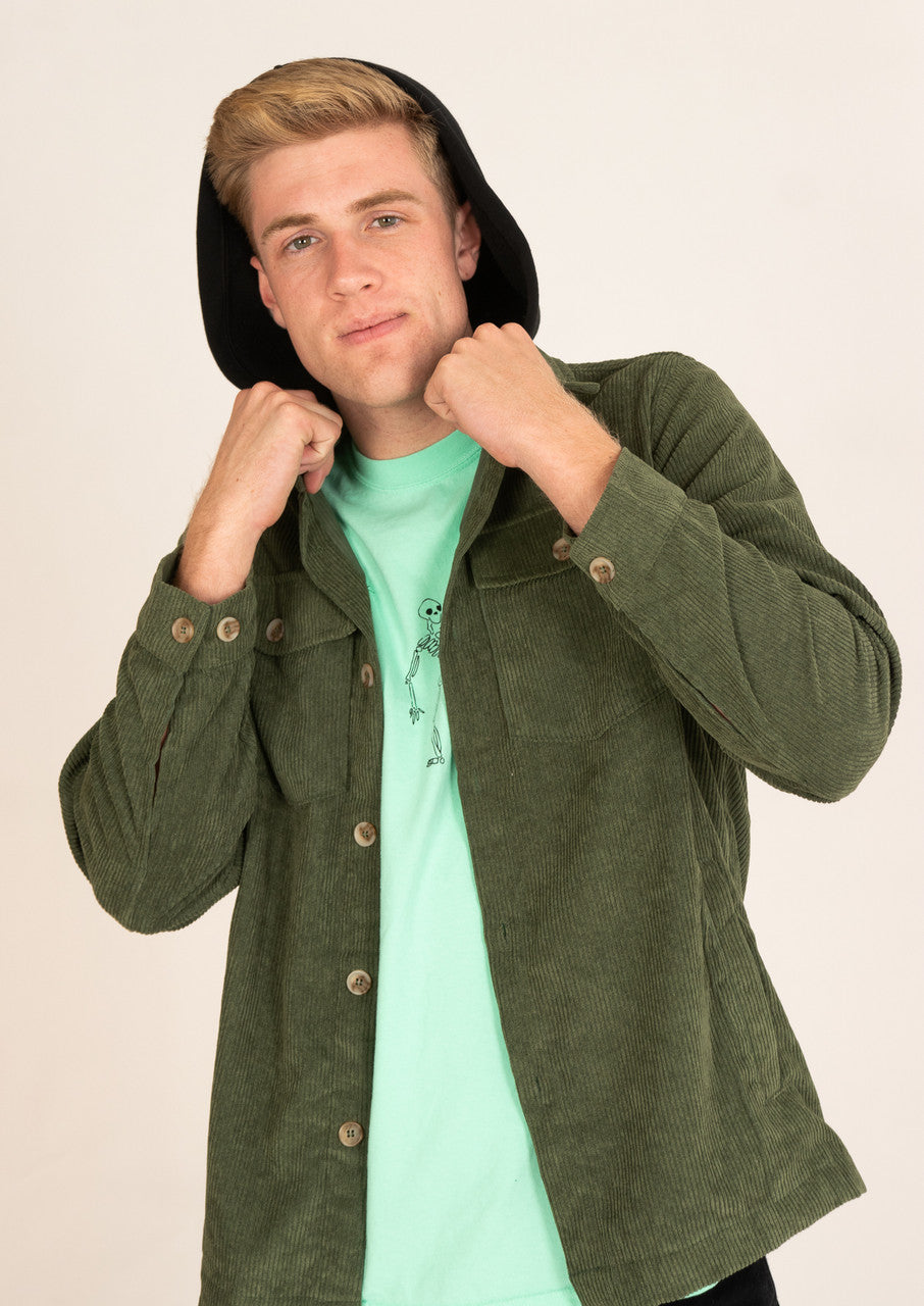Hooded Corduroy Shacket