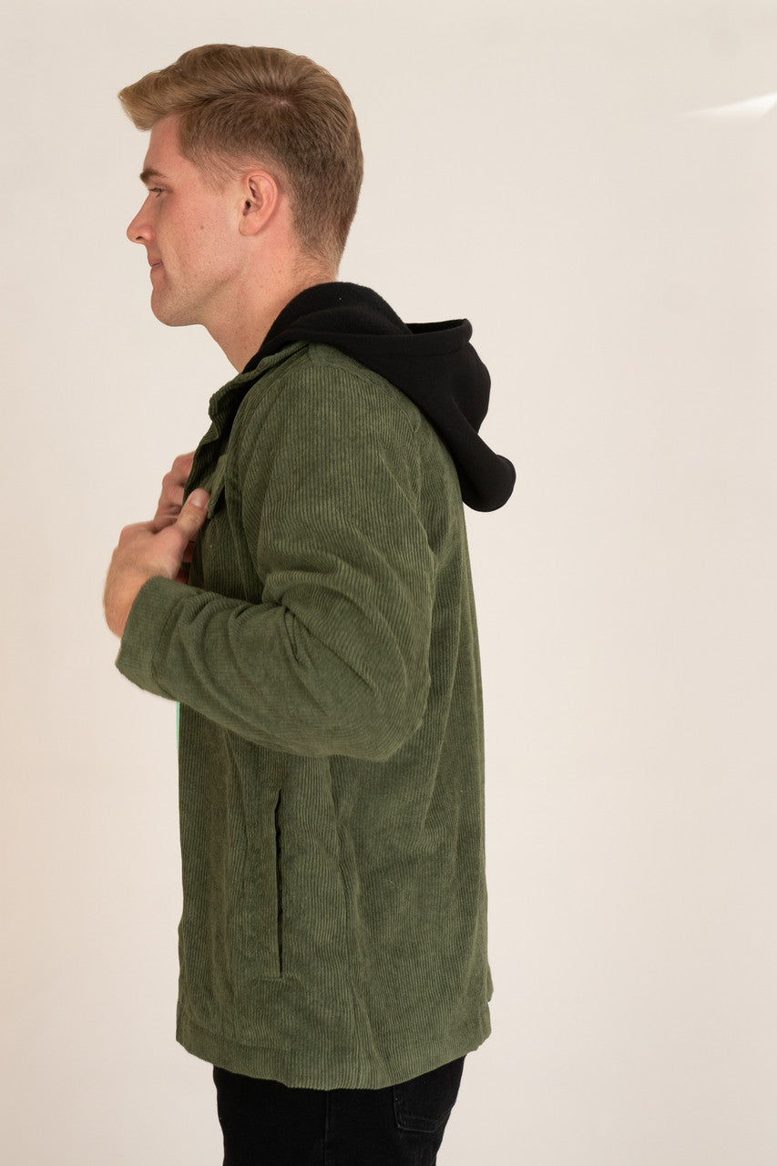 Hooded Corduroy Shacket