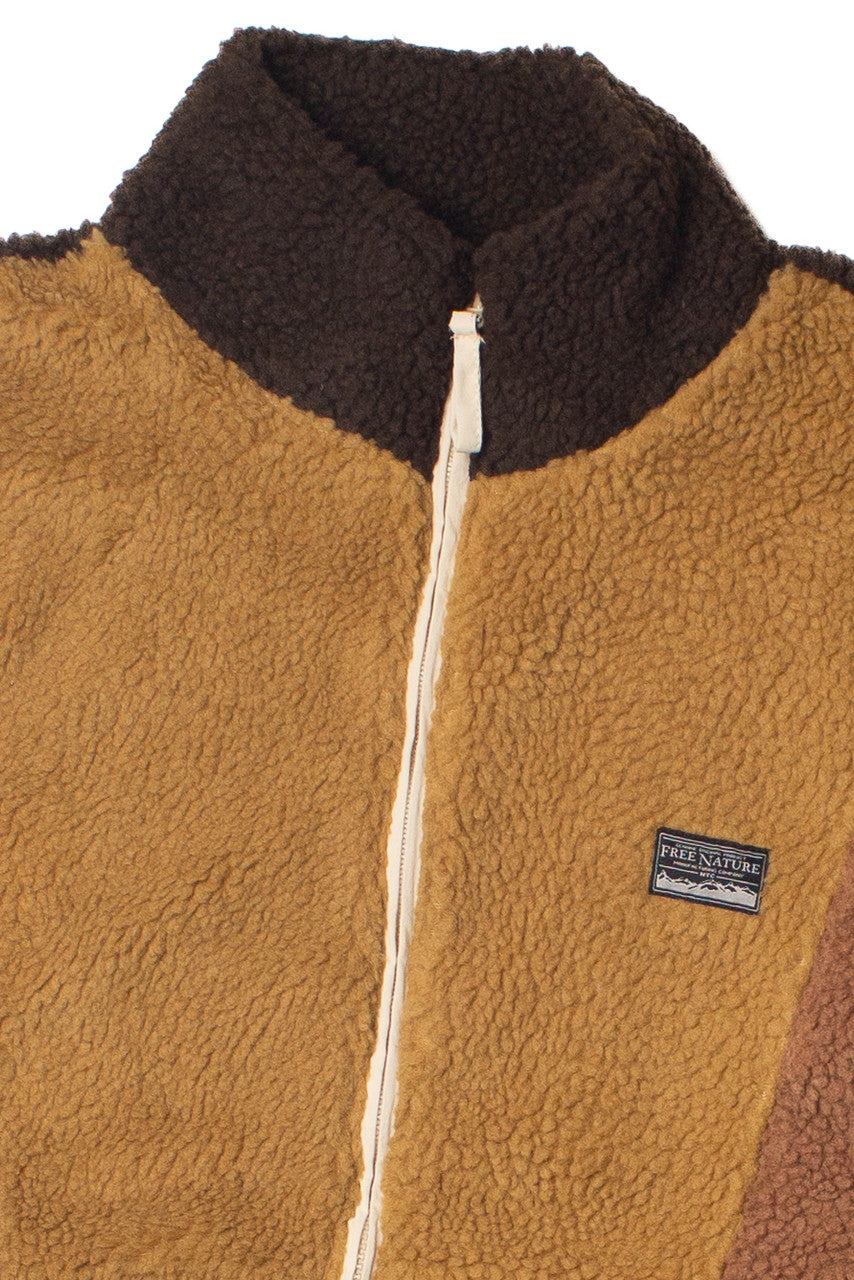 Zip Up Colorblock Sherpa Jacket