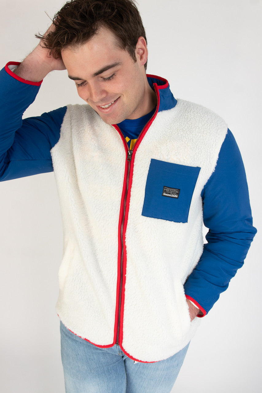 Colorblock Sherpa Nylon Jacket