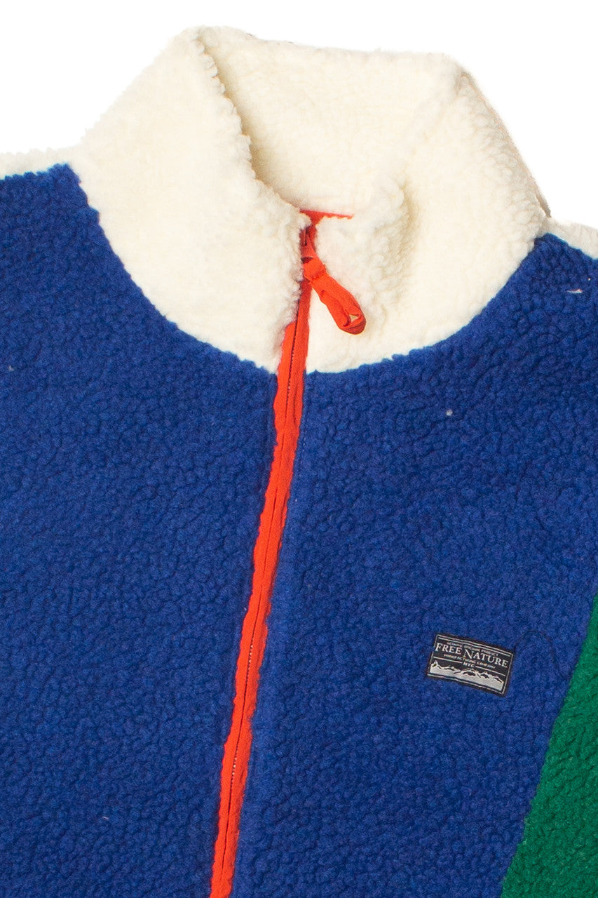 Zip Up Colorblock Sherpa Jacket