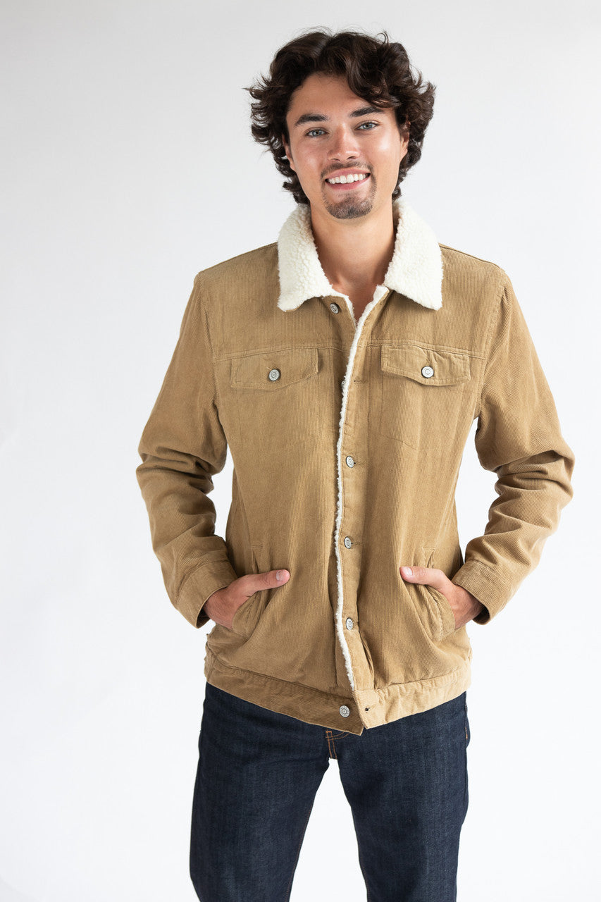 Corduroy Sherpa Lined Trucker Jacket