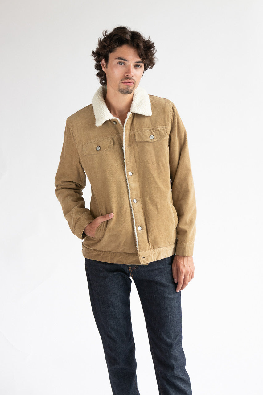 Corduroy Sherpa Lined Trucker Jacket