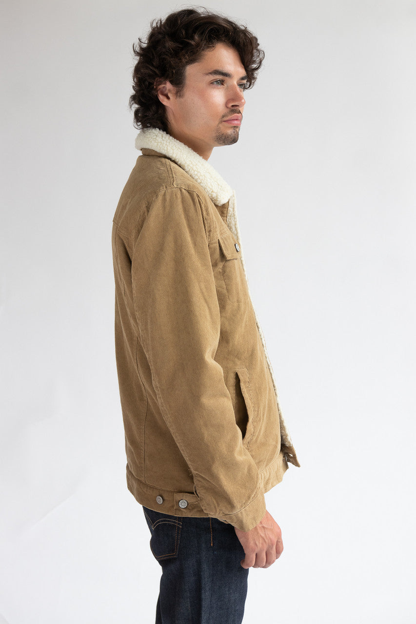 Corduroy Sherpa Lined Trucker Jacket