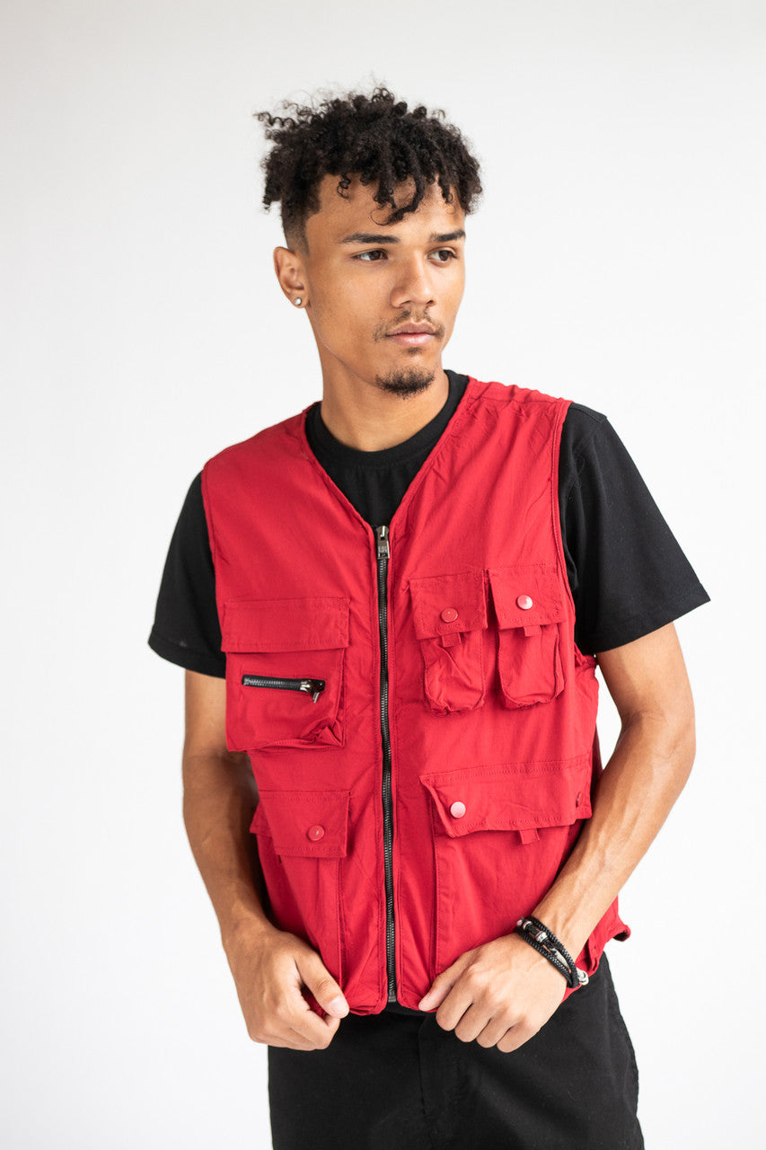 Red Cargo Vest