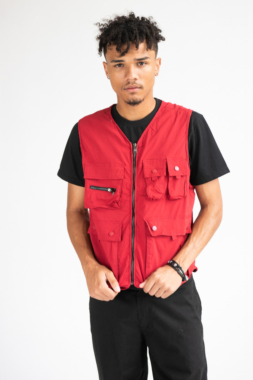 Red Cargo Vest