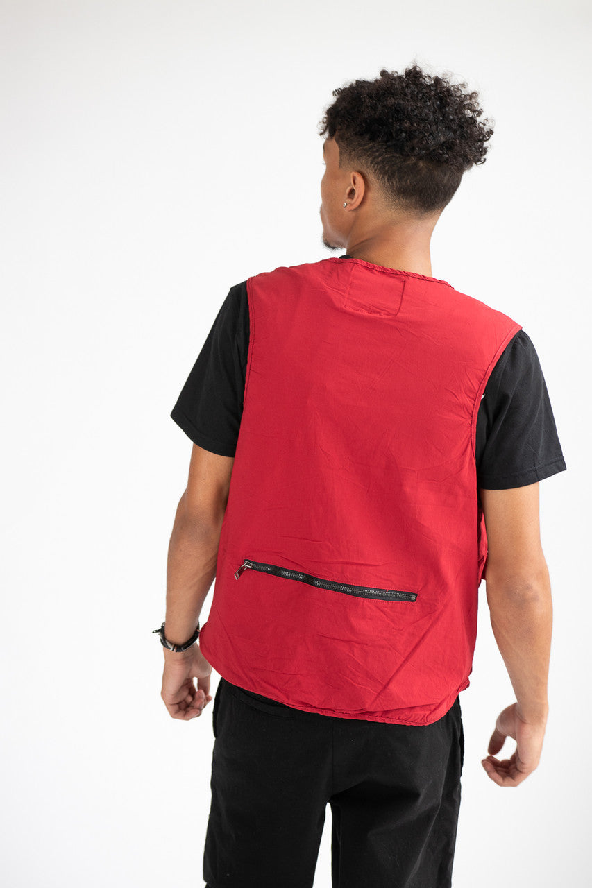 Red Cargo Vest
