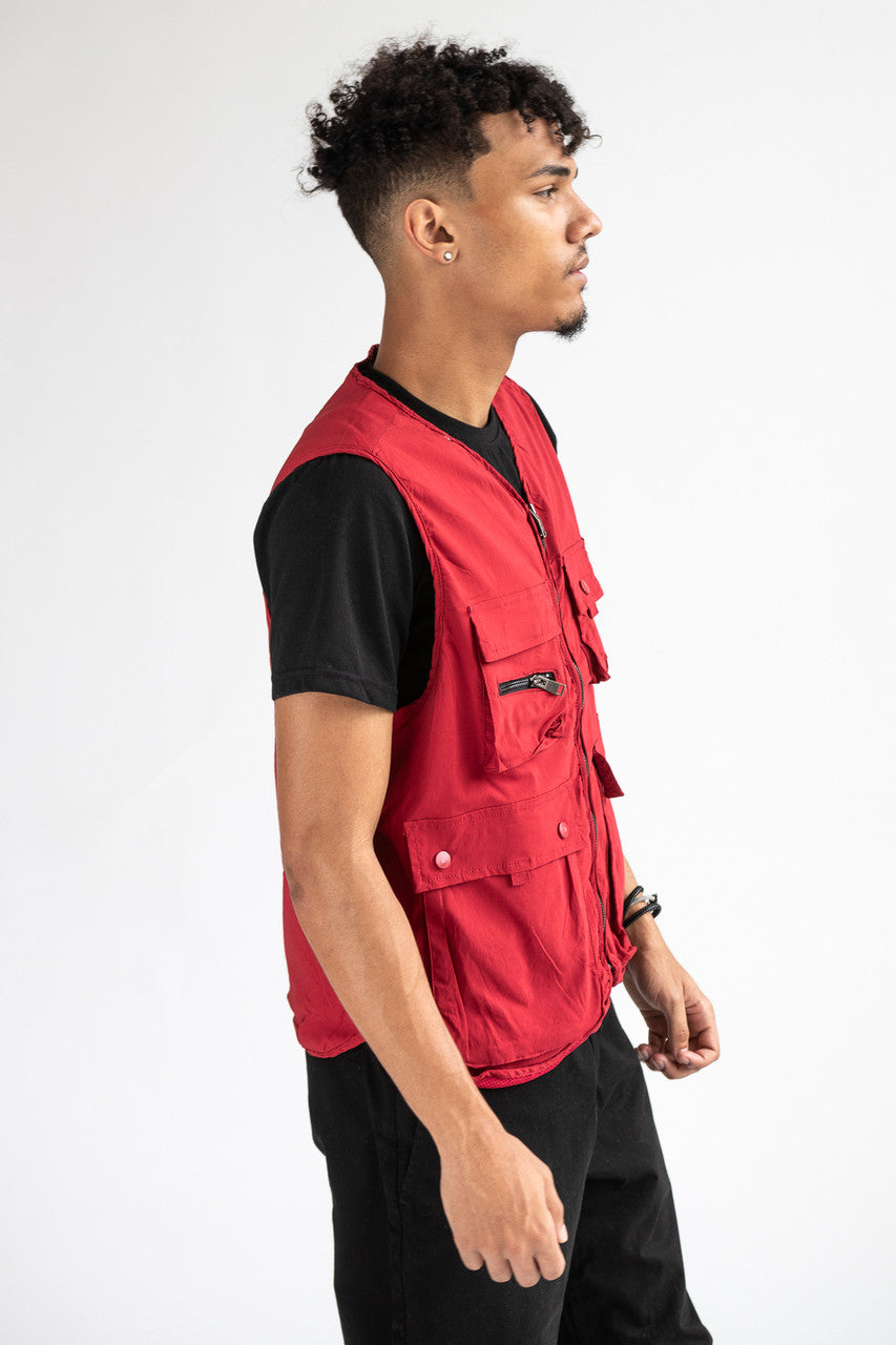 Red Cargo Vest