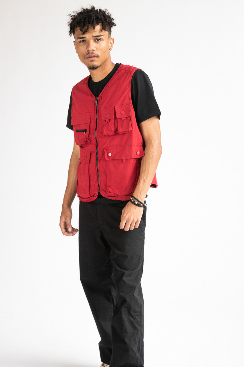 Red Cargo Vest