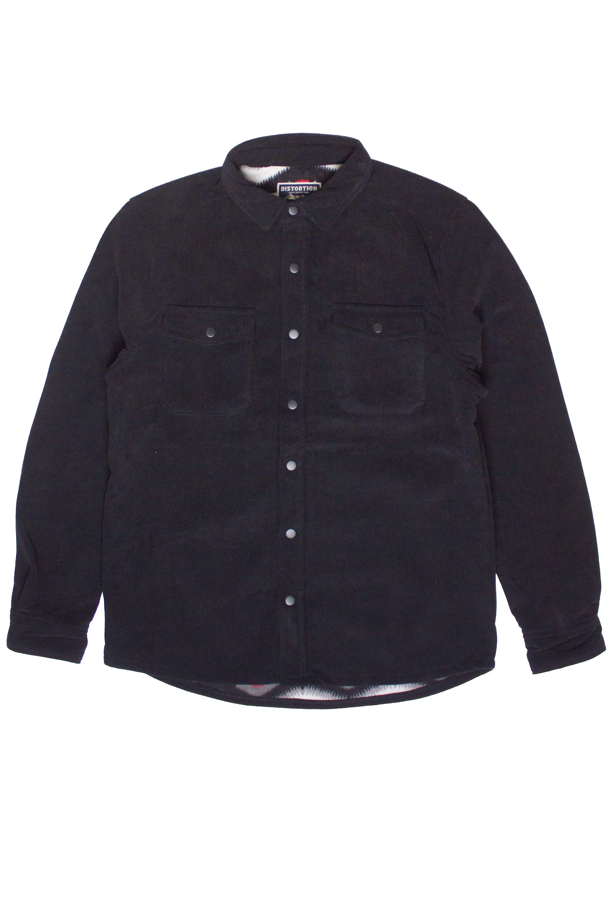 Blanket Lined Corduroy Shacket - Black