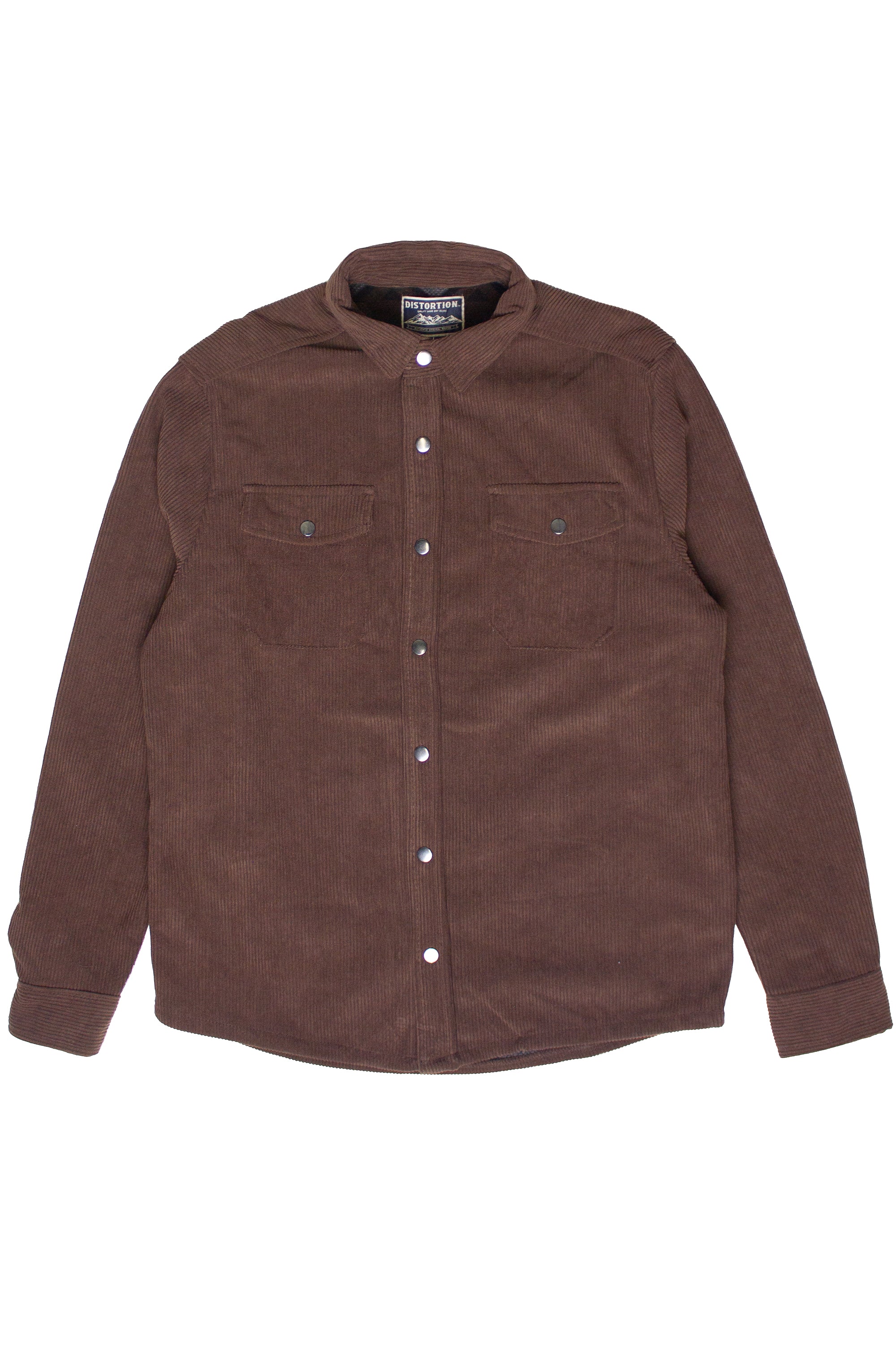 Blanket Lined Corduroy Shacket - Brown