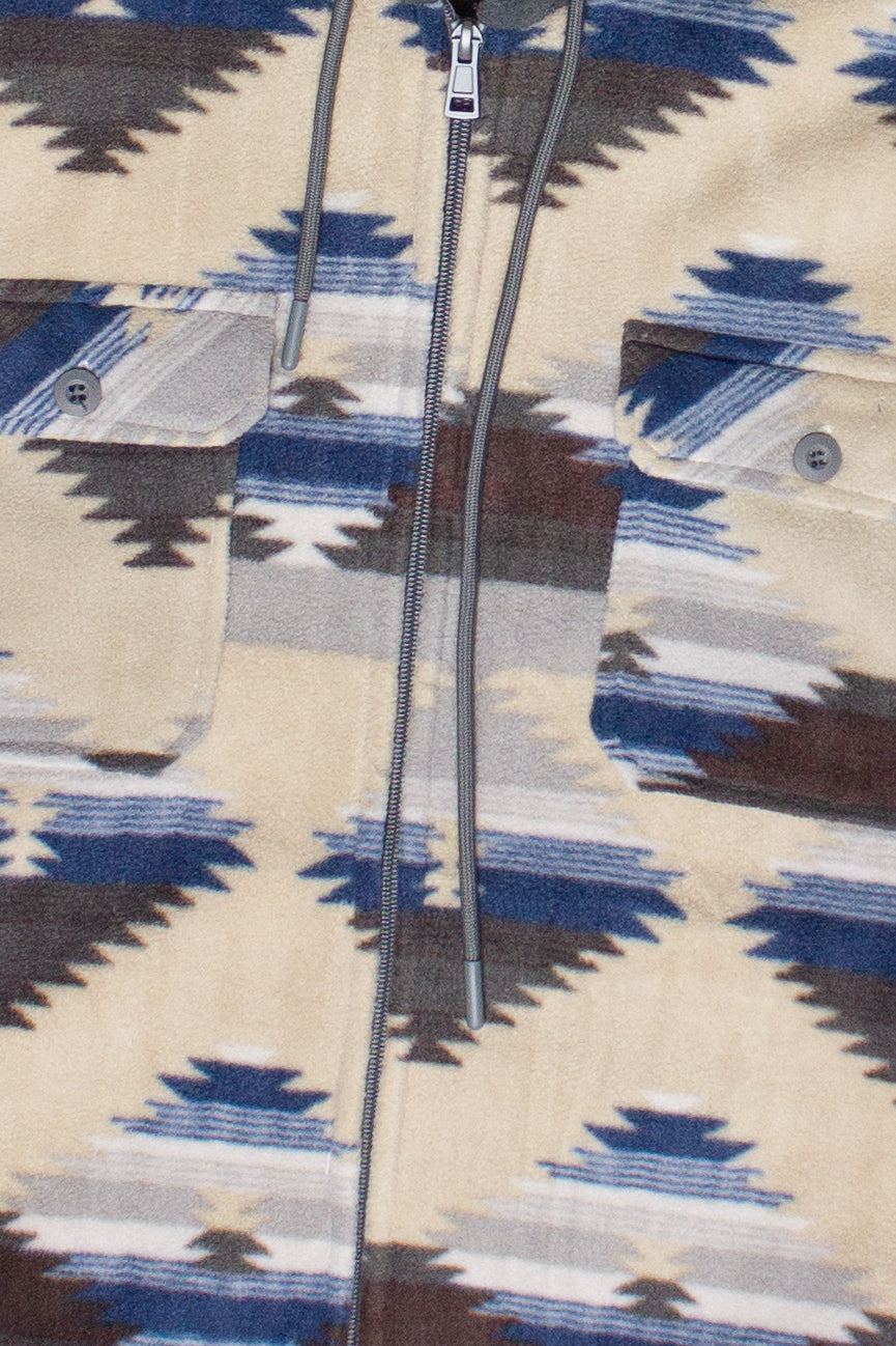 Polar Lined Fleece Hooded Shacket - Gray