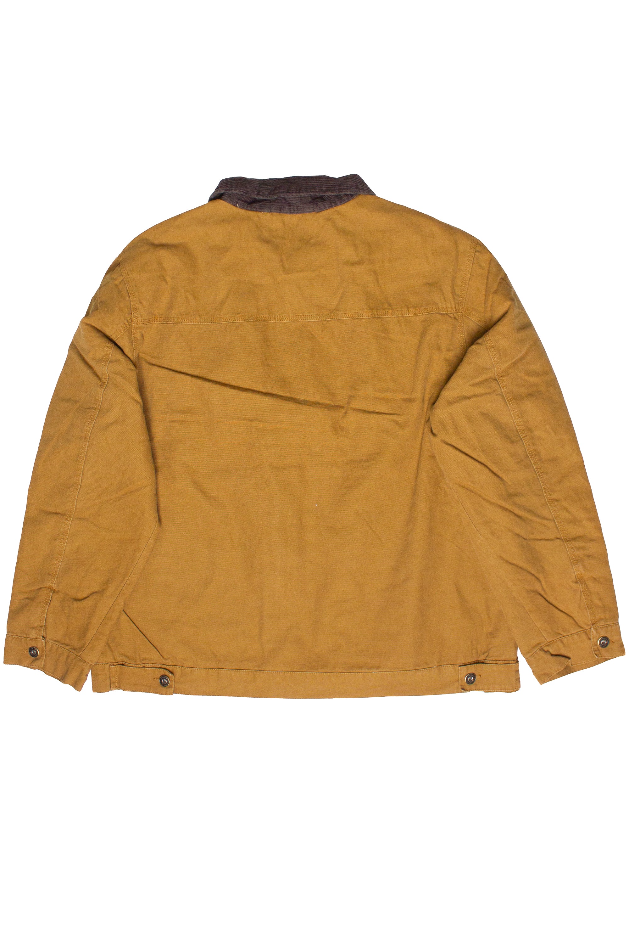 Corduroy Collar Canvas Jacket - Camel
