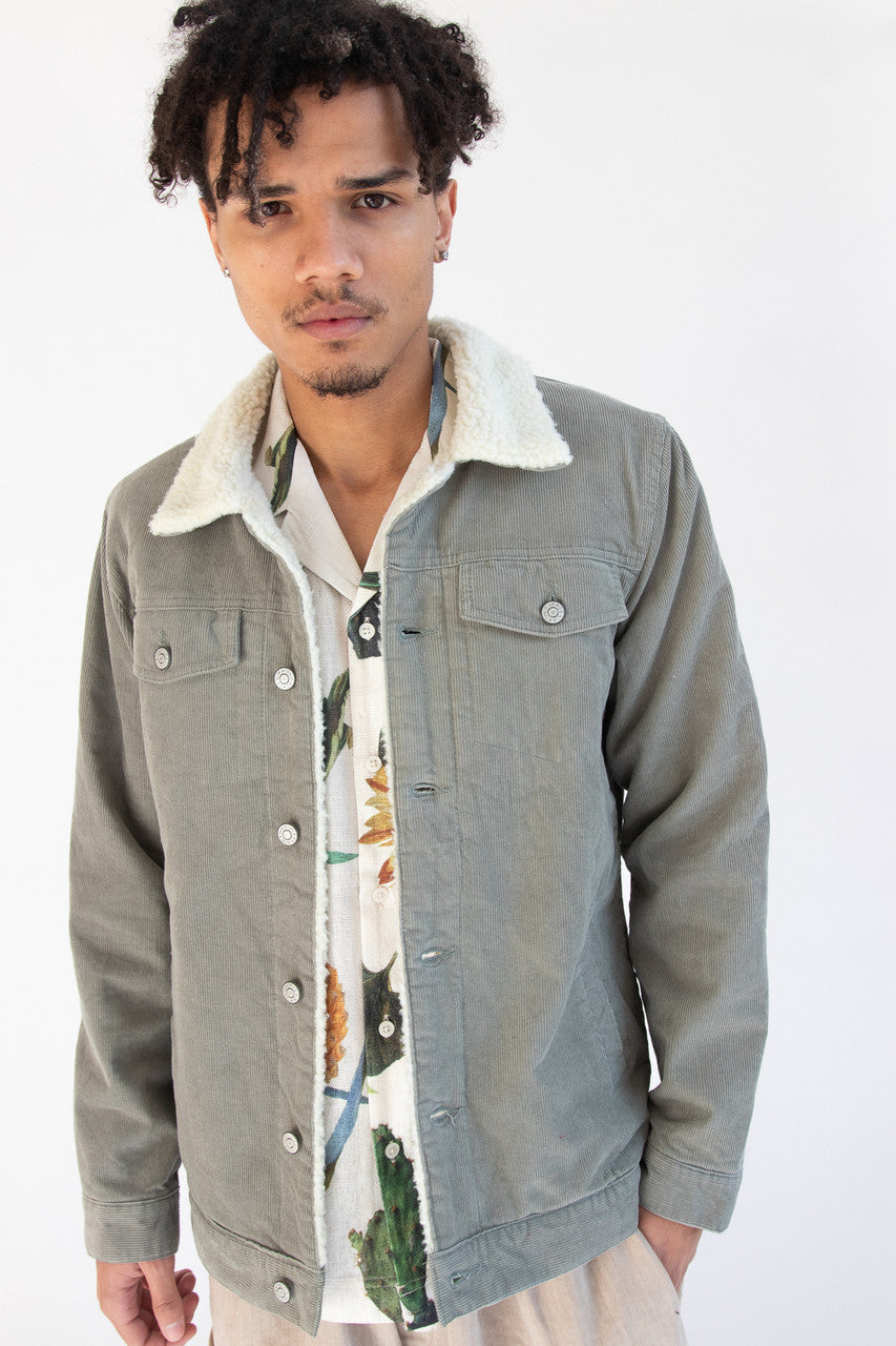 Corduroy Sherpa Lined Trucker Jacket