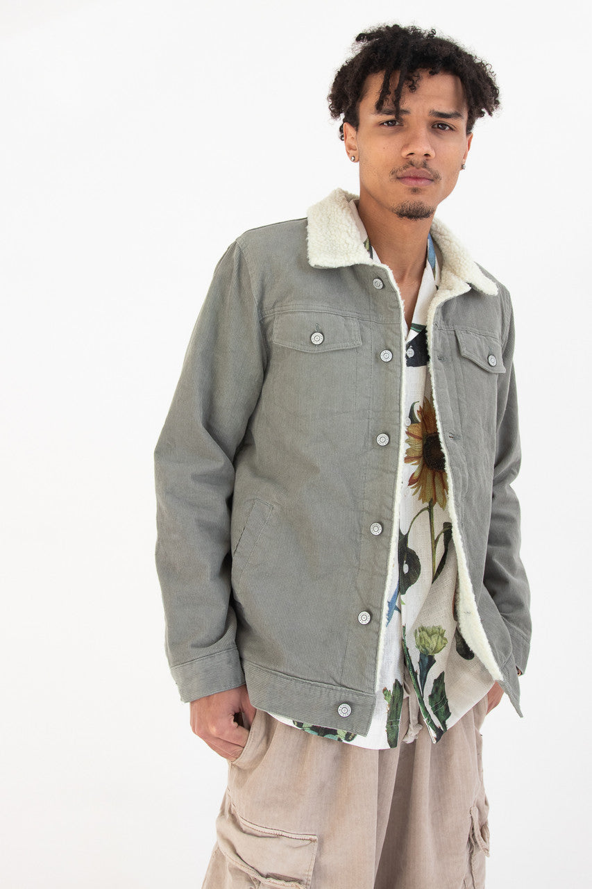 Corduroy Sherpa Lined Trucker Jacket
