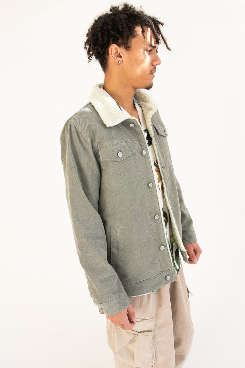 Corduroy Sherpa Lined Trucker Jacket