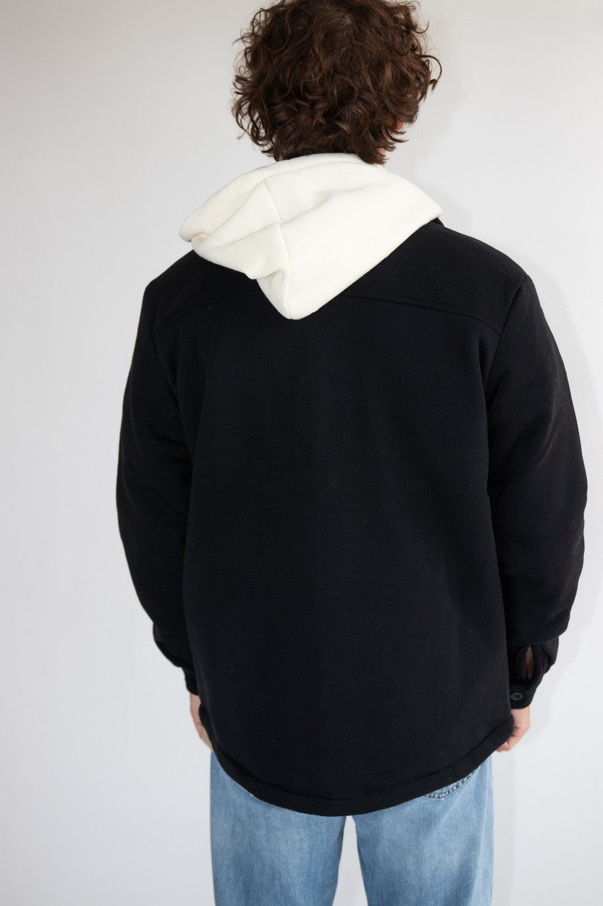 Double Layer Quilted Lining Hoodie Jacket