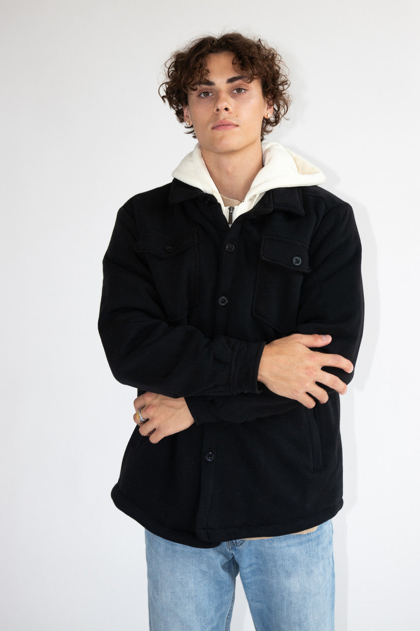 Double Layer Quilted Lining Hoodie Jacket