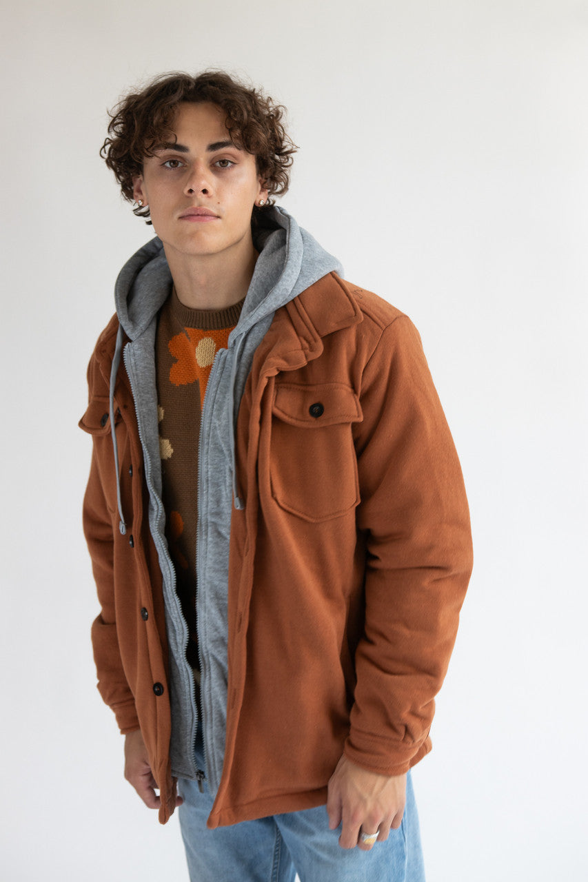 Double Layer Quilted Lining Hoodie Jacket