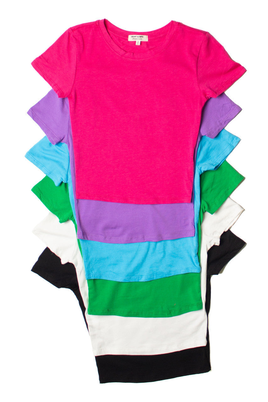 Hot Pink Short Sleeve Crop Tee