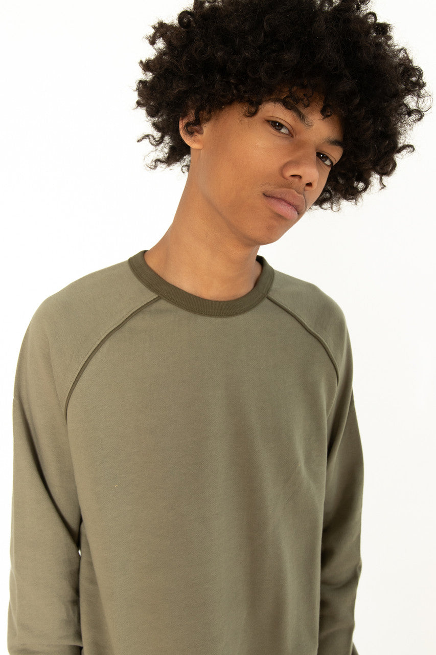 Moss Green Piping Sweatshirt